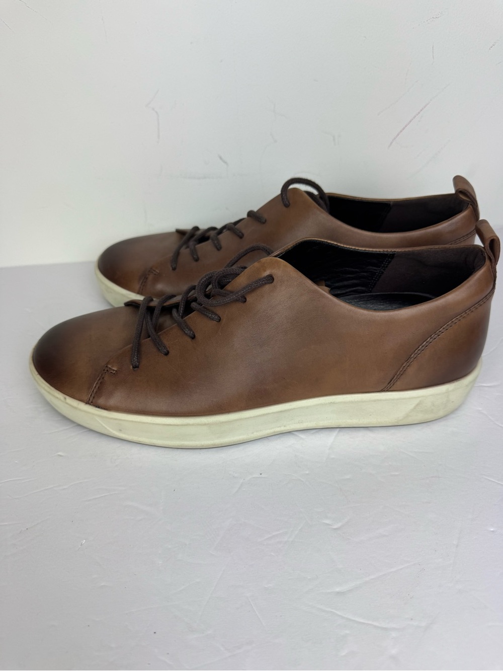Ecco Soft 8 Men’s Danish Design Cognac Leather Casual Comfort Shoes Size 8